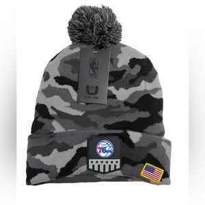 NBA Ultra Game Philadelphia 76ers Grey Black Camouflage Winter Beanie NWT